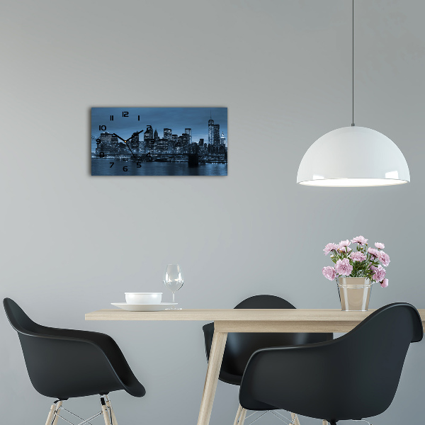 Horloge horizontale New York City de nuit