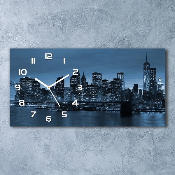 Horloge horizontale New York City de nuit
