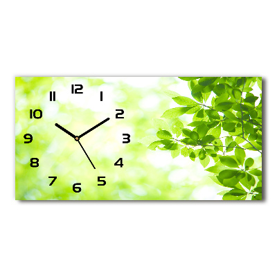 Horloge rectangulaire horizontale Feuilles