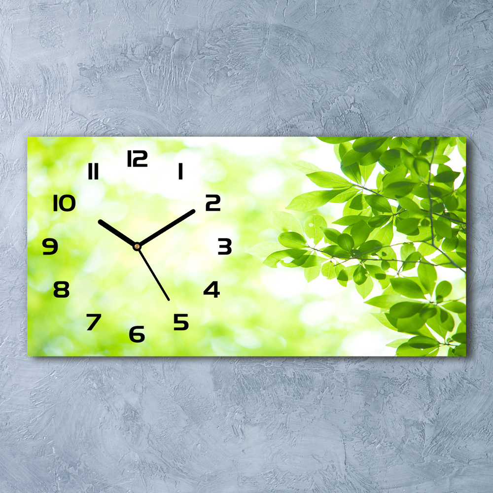 Horloge rectangulaire horizontale Feuilles