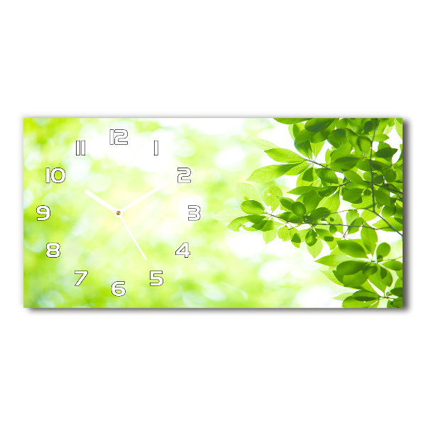 Horloge rectangulaire horizontale Feuilles