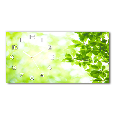 Horloge rectangulaire horizontale Feuilles