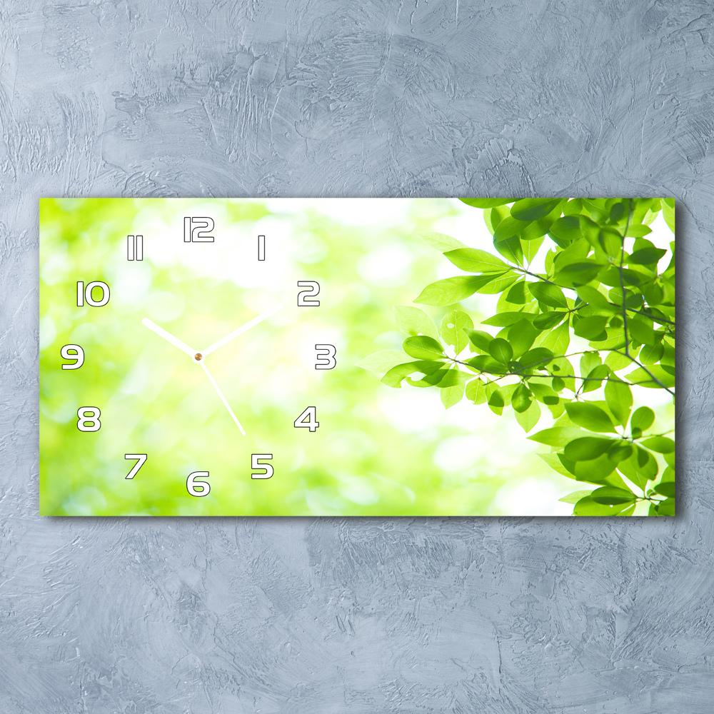 Horloge rectangulaire horizontale Feuilles