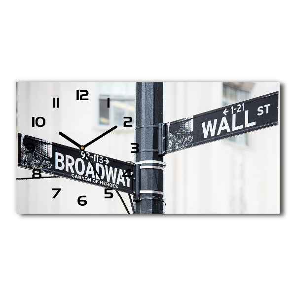 Horloge horizontale en verre Panneau de Wall Street