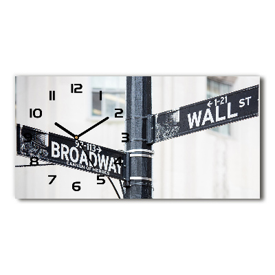 Horloge horizontale en verre Panneau de Wall Street