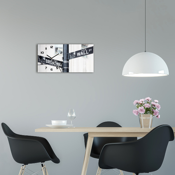 Horloge horizontale en verre Panneau de Wall Street