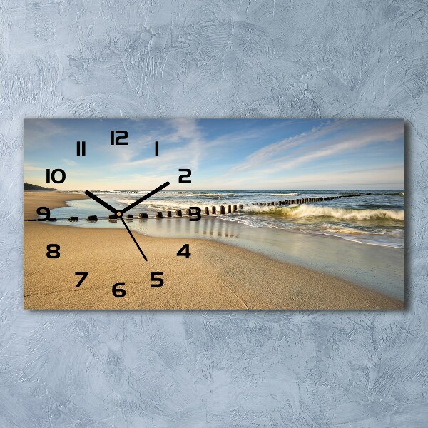 Horloge rectangulaire horizontale Plage sur la mer Baltique