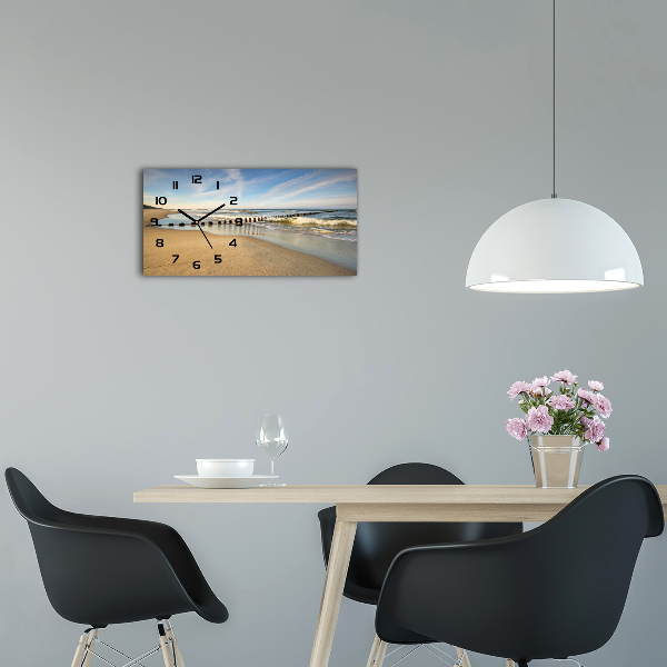 Horloge rectangulaire horizontale Plage sur la mer Baltique