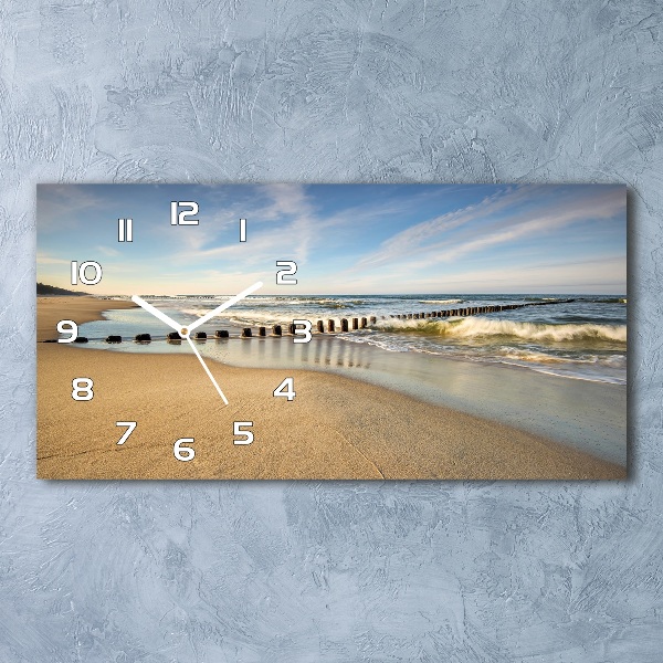 Horloge rectangulaire horizontale Plage sur la mer Baltique