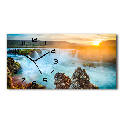 Horloge horizontale en verre Chute d'eau