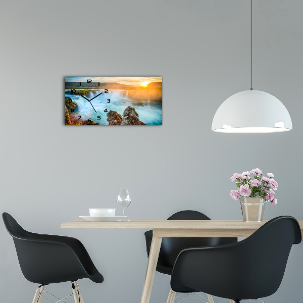 Horloge horizontale en verre Chute d'eau