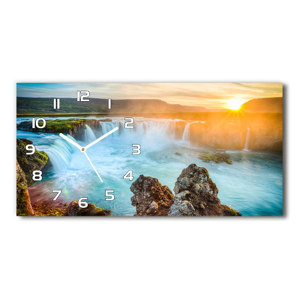 Horloge horizontale en verre Chute d'eau