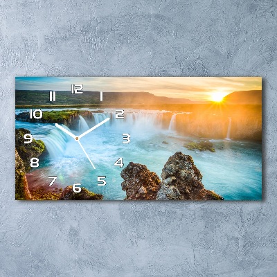 Horloge horizontale en verre Chute d'eau