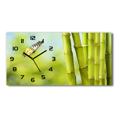 Horloge horizontale Bambou et papillon