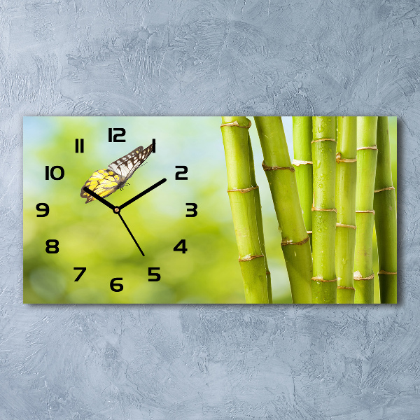 Horloge horizontale Bambou et papillon