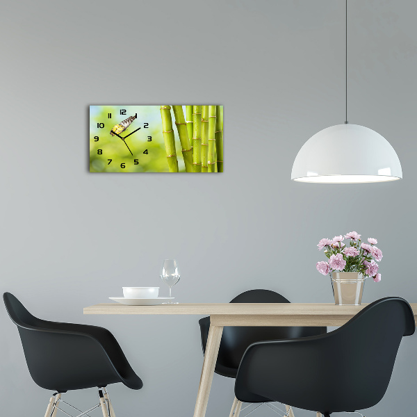 Horloge horizontale Bambou et papillon