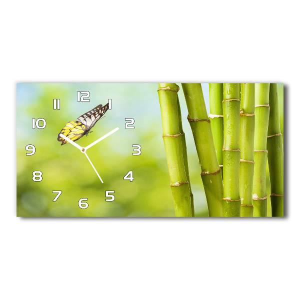 Horloge horizontale Bambou et papillon