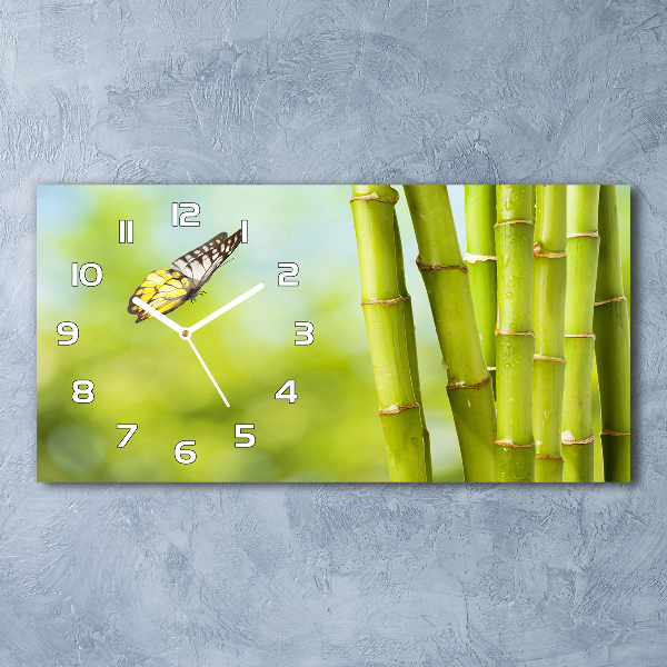 Horloge horizontale Bambou et papillon