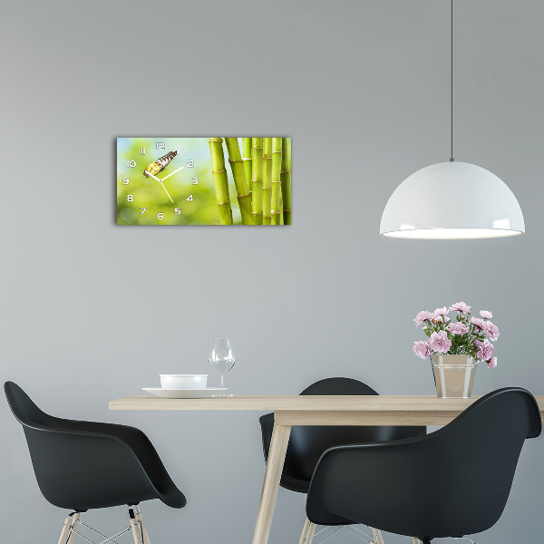 Horloge horizontale Bambou et papillon