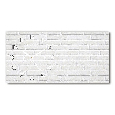 Horloge rectangulaire horizontale Brique blanche
