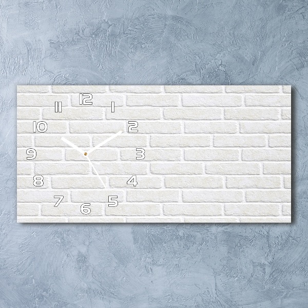 Horloge rectangulaire horizontale Brique blanche