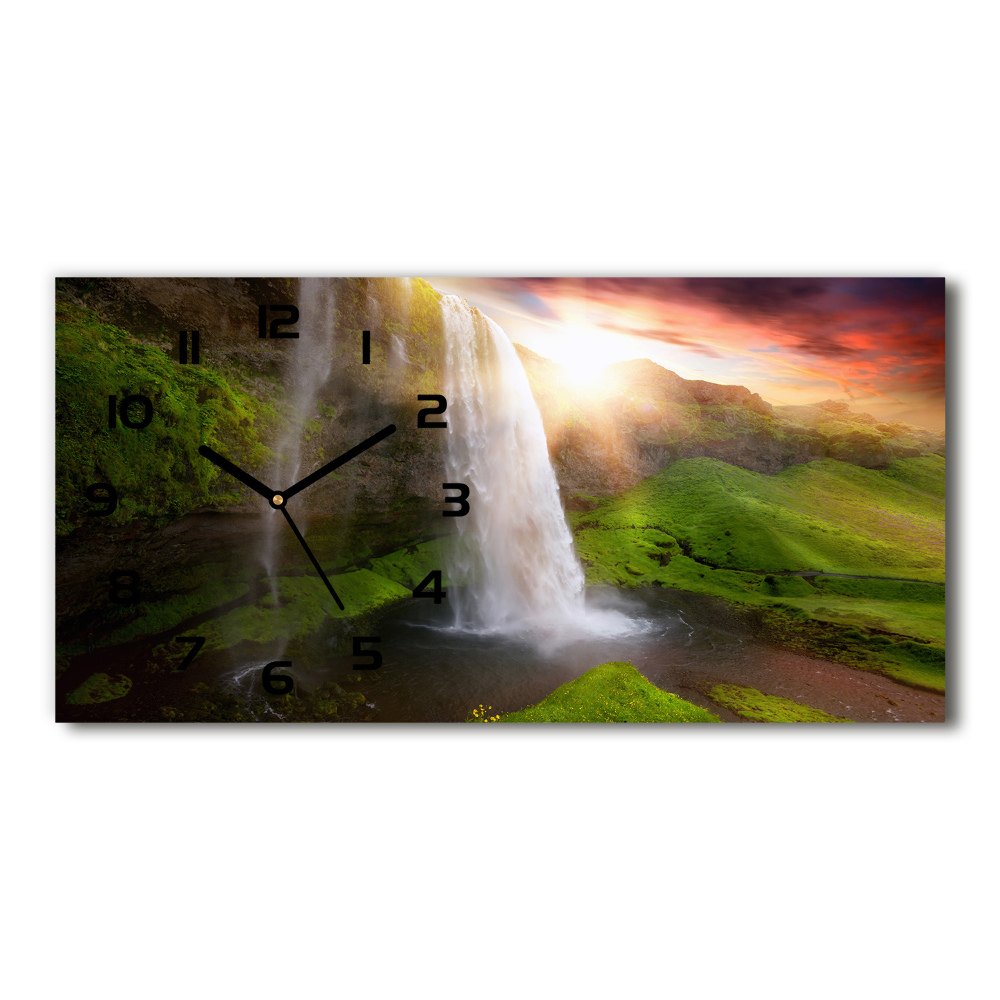 Horloge rectangulaire horizontale Chute d'eau