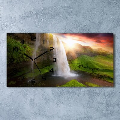 Horloge rectangulaire horizontale Chute d'eau