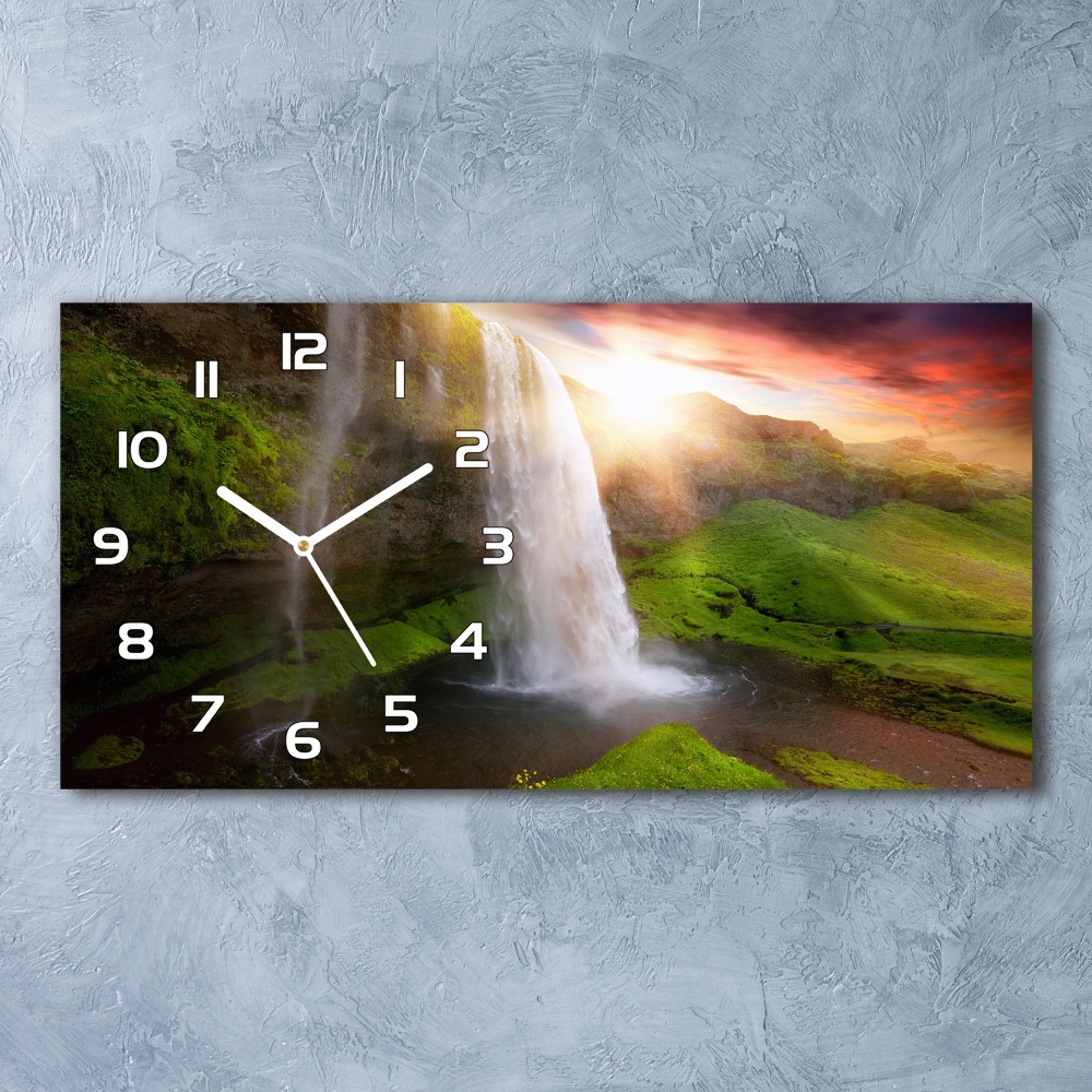 Horloge rectangulaire horizontale Chute d'eau