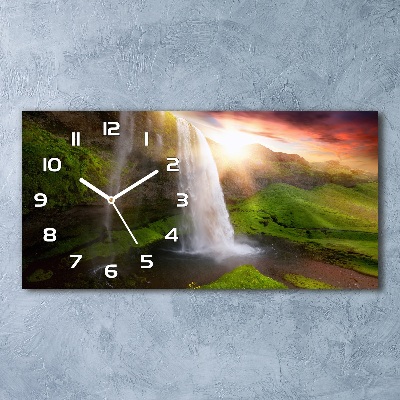 Horloge rectangulaire horizontale Chute d'eau