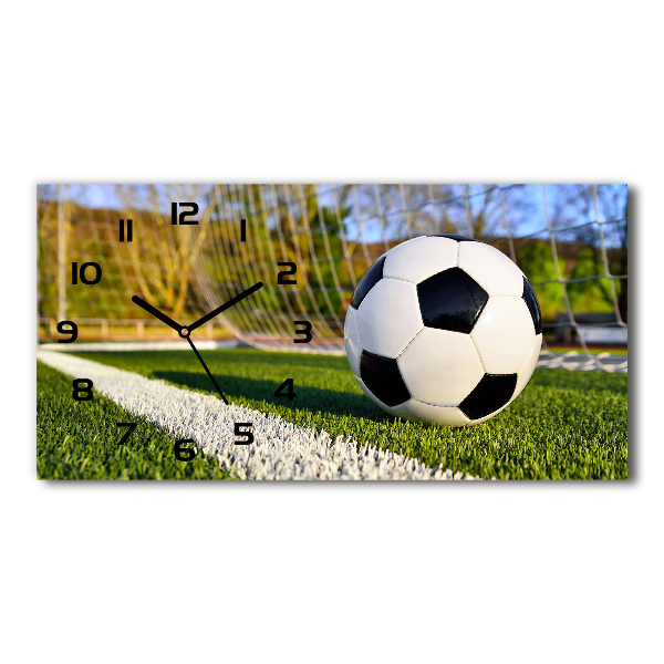 Horloge horizontale en verre Ballon dans le but