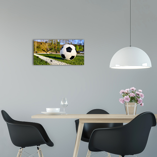 Horloge horizontale en verre Ballon dans le but