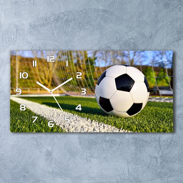 Horloge horizontale en verre Ballon dans le but
