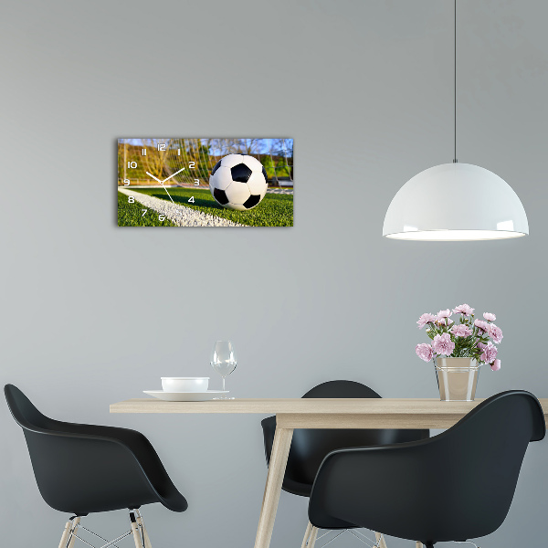 Horloge horizontale en verre Ballon dans le but