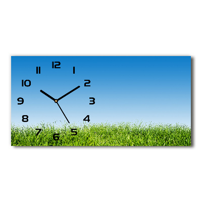Horloge horizontale en verre Herbe