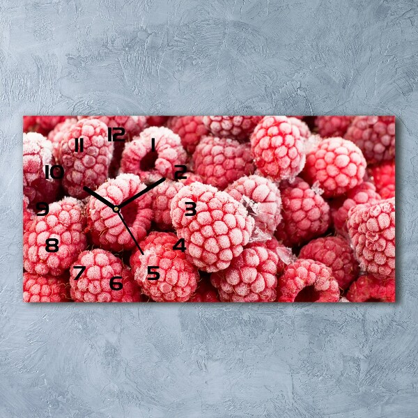 Horloge rectangulaire horizontale Framboises surgelées