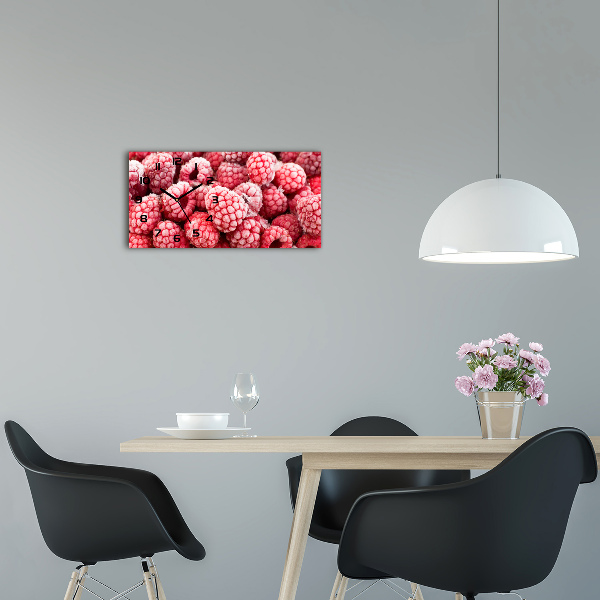 Horloge rectangulaire horizontale Framboises surgelées