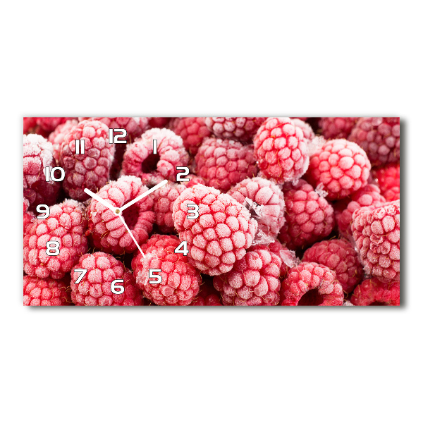 Horloge rectangulaire horizontale Framboises surgelées
