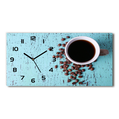Horloge rectangulaire horizontale Café noir