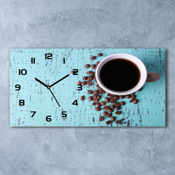 Horloge rectangulaire horizontale Café noir
