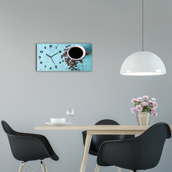 Horloge rectangulaire horizontale Café noir
