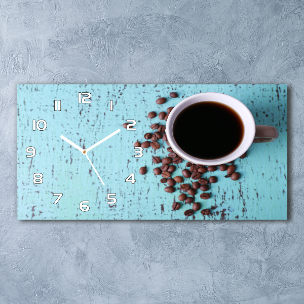 Horloge rectangulaire horizontale Café noir