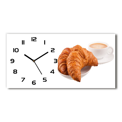 Horloge horizontale Croissants et café