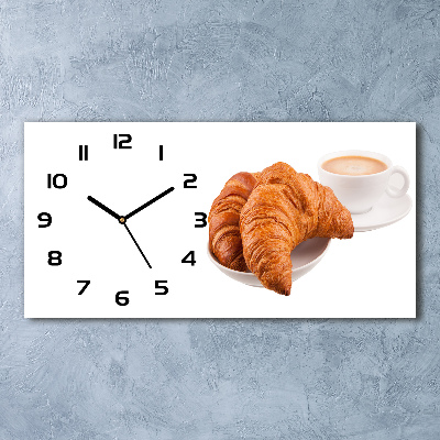 Horloge horizontale Croissants et café