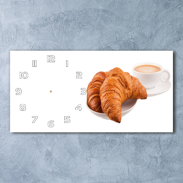 Horloge horizontale Croissants et café