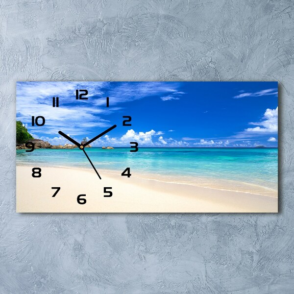 Horloge rectangulaire horizontale Plage tropicale océan
