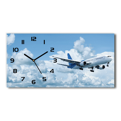 Horloge rectangulaire horizontale Avion dans le ciel