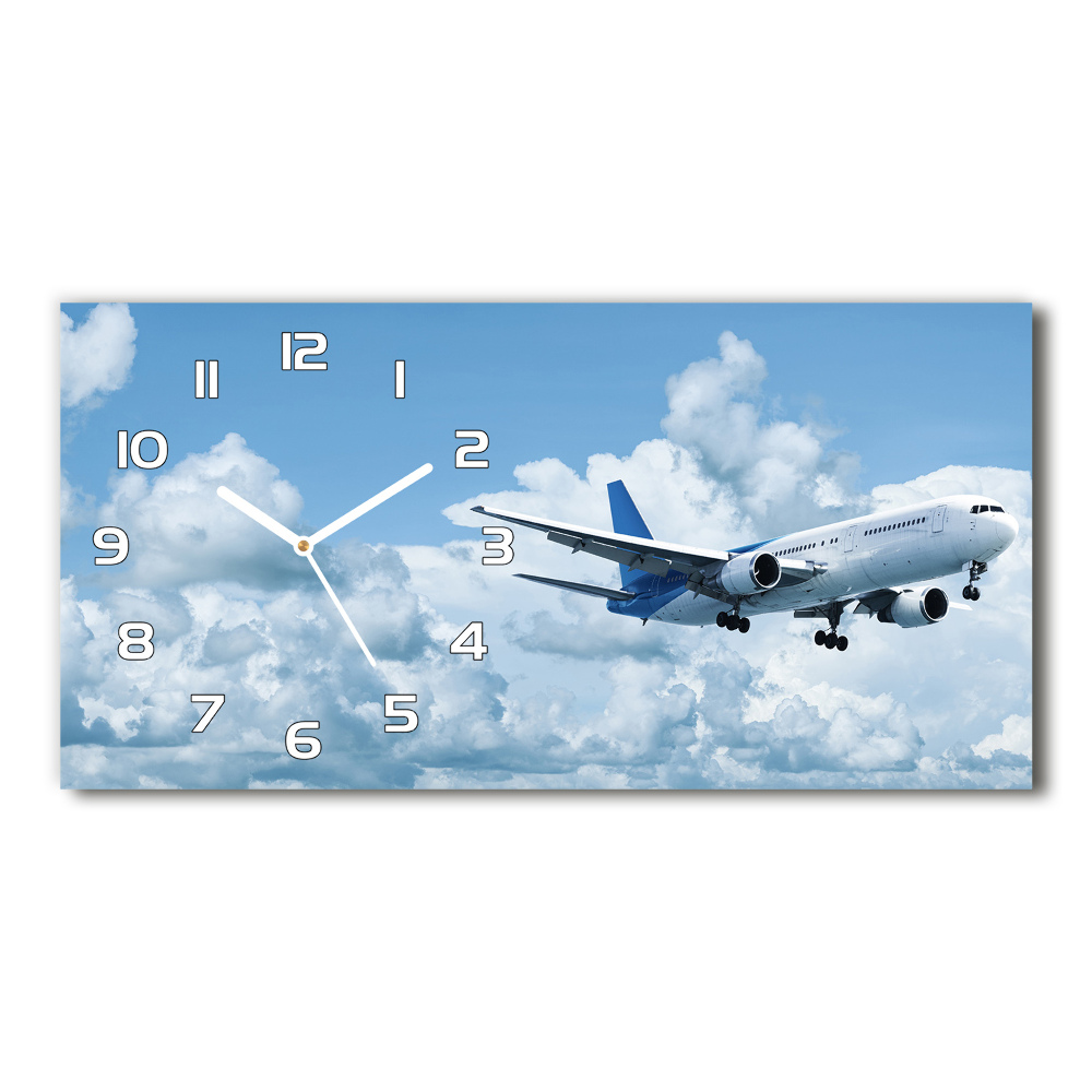 Horloge rectangulaire horizontale Avion dans le ciel