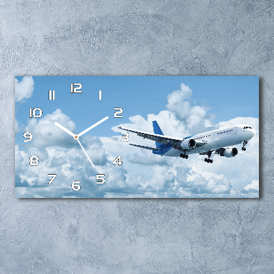 Horloge rectangulaire horizontale Avion dans le ciel