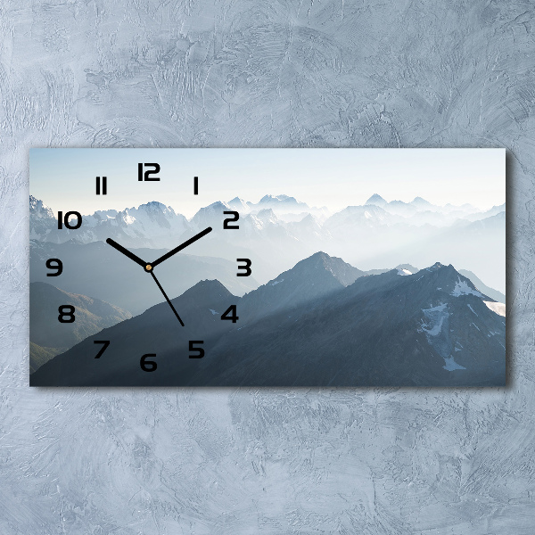 Horloge horizontale en verre Pics montagneux
