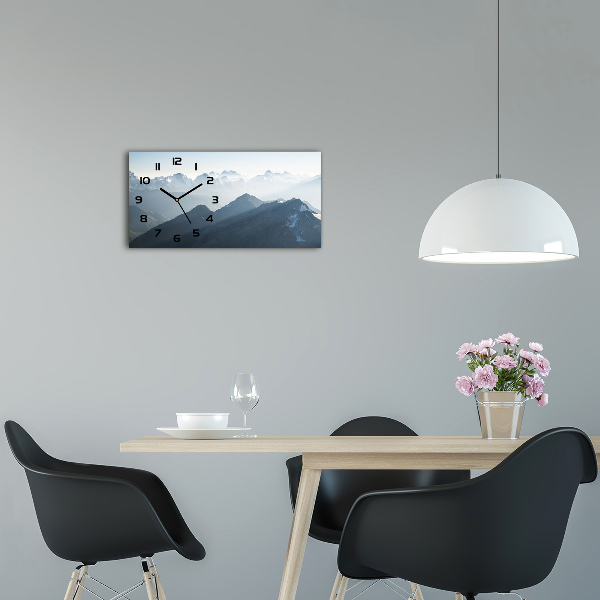 Horloge horizontale en verre Pics montagneux